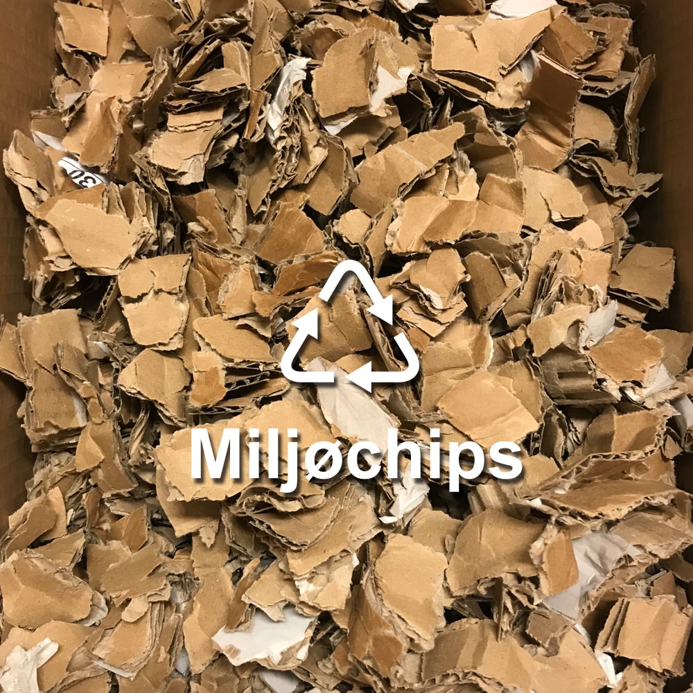 Miljøchips produsert av pappskjæreren